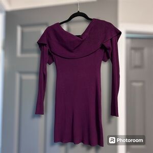 White House Black Market purple long sleeved top with bow (XS)